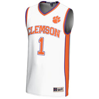 Clemson Tigers Lightweight Basketball Jersey, White Sportswear Jersey Shirt, Sleeveless Athletic Tank Jersey, Casual Gift for Men