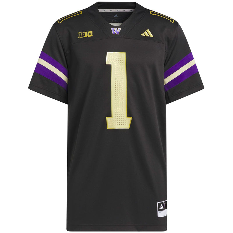 Washington Huskies Football Jersey, Black Sportswear Jersey Shirt, Lightweight Breathable Athletic Jersey, Casual Gift for Men, Style 202538862