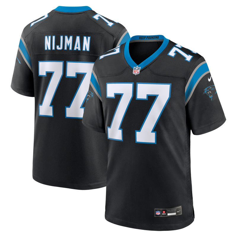 Yosh Nijman Carolina Panthers Football Jersey, Black Game Sportswear Jersey Shirt, Lightweight Breathable Athletic Jersey, Casual Gift for Men