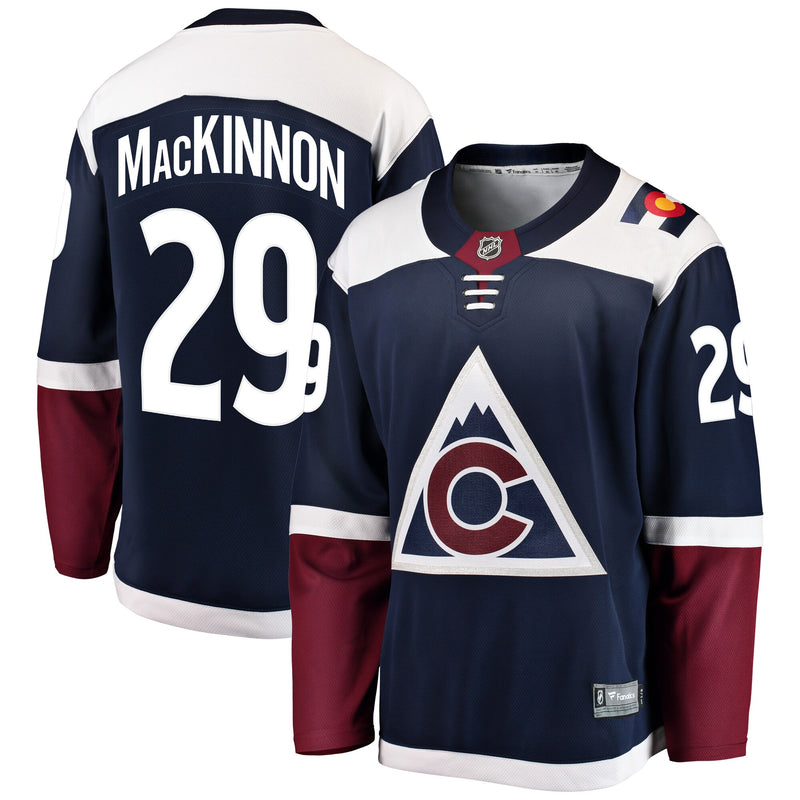 Nathan MacKinnon Colorado Avalanche Hockey Jersey, Navy Sportswear Jersey Shirt, Long Sleeve Hockey Sweater Jersey, Casual Gift for Men