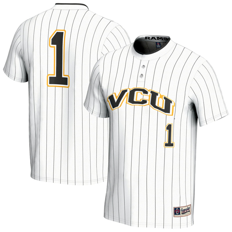 VCU Rams Softball Jersey, White Fashion Lightweight Sportswear Jersey Shirt, Lightweight Breathable Athletic Jersey, Casual Gift for Men