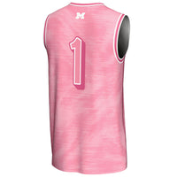 Michigan Wolverines Basketball Jersey, Pink Fashion Lightweight Sportswear Jersey Shirt, Sleeveless Athletic Tank Jersey, Casual Gift for Men