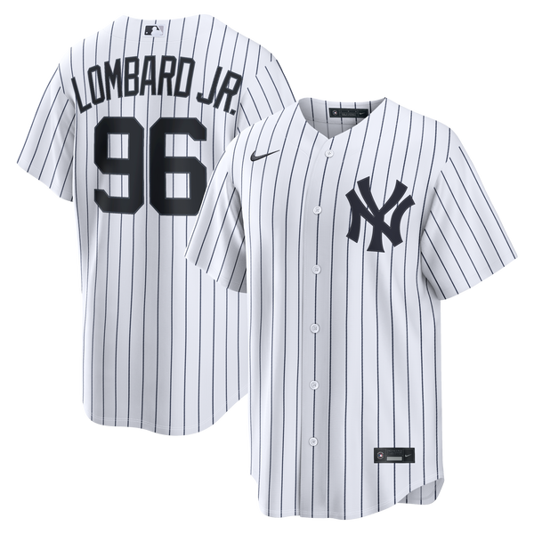 New York Yankees George Lombard Jr. White Home Replica Jersey