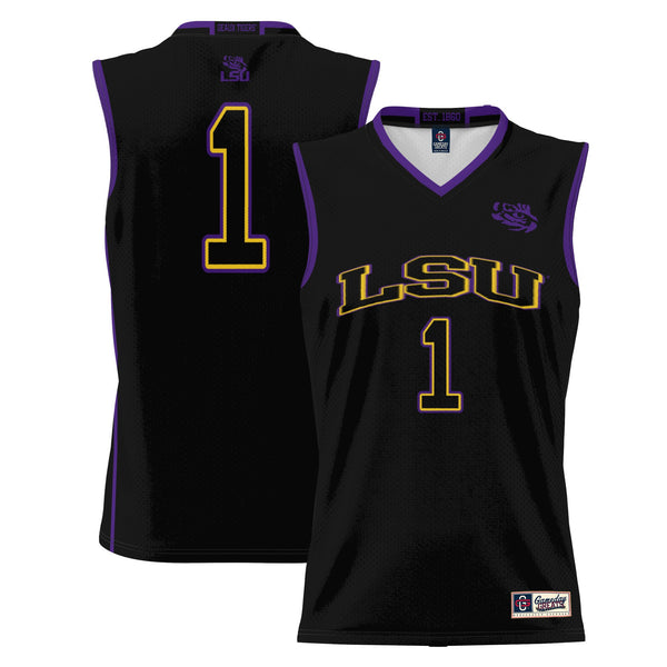 Male #1 Black LSU Tigers Lightweight Basketball Jersey