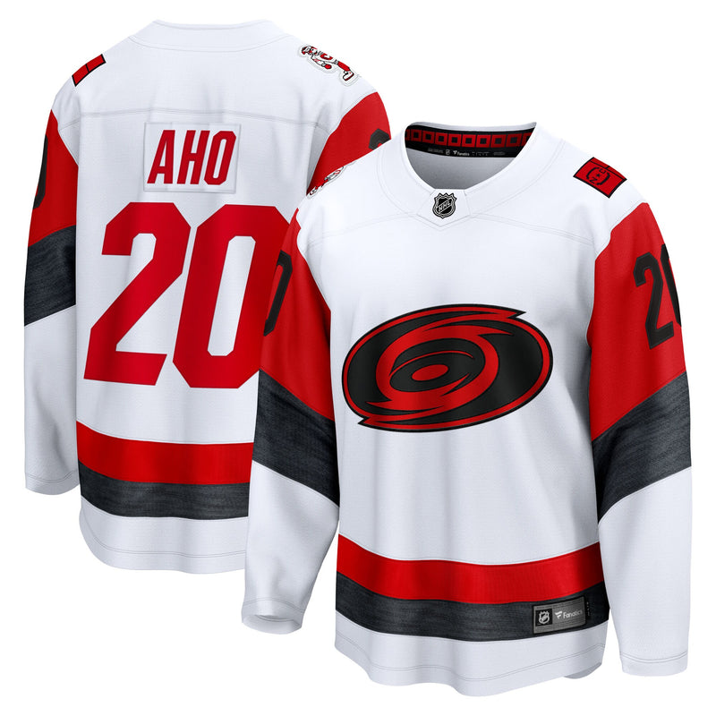 Sebastian Aho Carolina Hurricanes Hockey Jersey, White Breakaway Sportswear Jersey Shirt, Long Sleeve Hockey Sweater Jersey, Casual Gift for Men