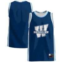 Washburn Ichabods Basketball Jersey, Blue Lightweight Sportswear Jersey Shirt, Sleeveless Athletic Tank Jersey, Casual Gift for Men