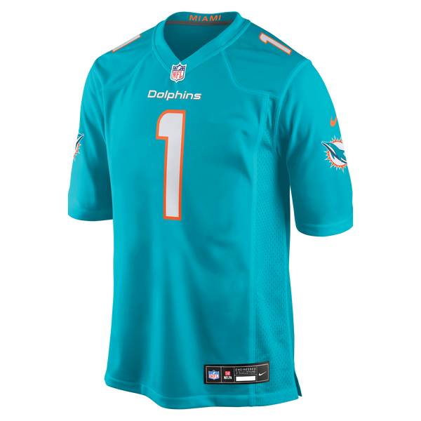 Miami Dolphins Number 1 Dad Aqua Game Jersey