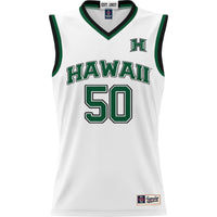 Hawaii Rainbow Warriors Basketball Jersey, White Lightweight Sportswear Jersey Shirt, Sleeveless Athletic Tank Jersey, Casual Gift for Men