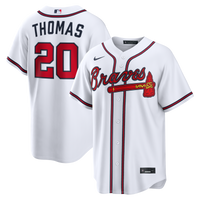Lane Thomas Atlanta Braves Baseball Jersey, White Replica Sportswear Jersey Shirt, Lightweight Breathable Athletic Jersey, Casual Gift for Men