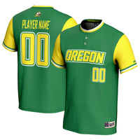 Oregon Ducks Softball Jersey, Green Lightweight Sportswear Jersey Shirt, Lightweight Breathable Athletic Jersey, Casual Gift for Men