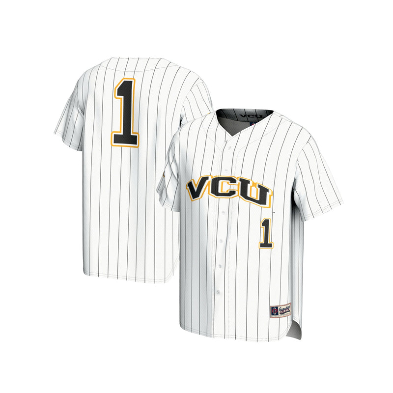 VCU Rams Baseball Jersey, White Fashion Lightweight Sportswear Jersey Shirt, Lightweight Breathable Athletic Jersey, Casual Gift for Men