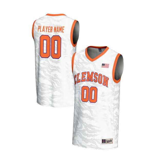 Clemson Tigers NIL Pick-A-Player Basketball Lightweight Jersey - White