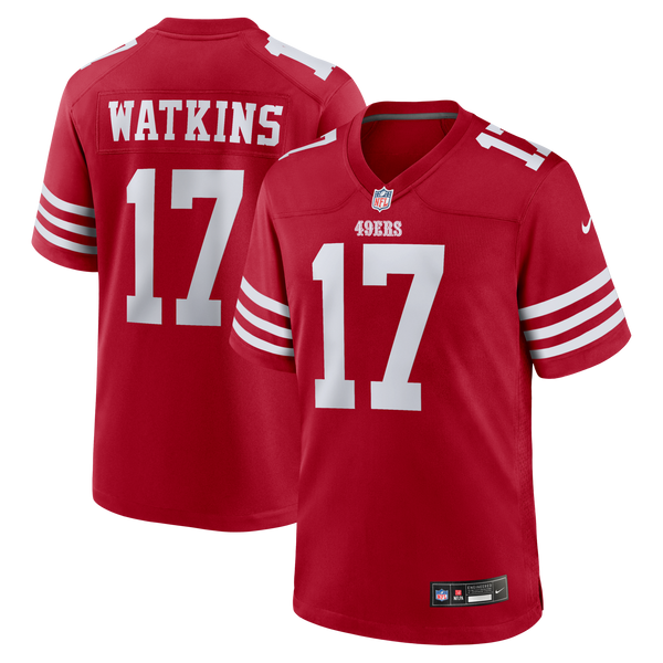San Francisco 49ers Jordan Watkins Scarlet Team Game Jersey
