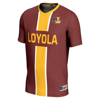 Loyola Chicago Ramblers Soccer Jersey, Maroon Lightweight Sportswear Jersey Shirt, Lightweight Breathable Athletic Jersey, Casual Gift for Men