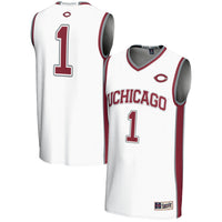 UChicago Maroons Basketball Jersey, White Lightweight Sportswear Jersey Shirt, Sleeveless Athletic Tank Jersey, Casual Gift for Men