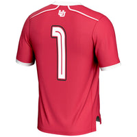 Utah Utes Lacrosse Jersey, Red Lightweight Sportswear Jersey Shirt, Lightweight Breathable Athletic Jersey, Casual Gift for Men