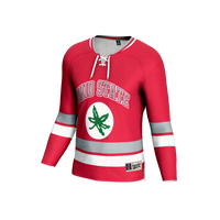 Ohio State Buckeyes Hockey Jersey, Scarlet Fashion Lightweight Sportswear Jersey Shirt, Long Sleeve Hockey Sweater Jersey, Casual Gift for Men