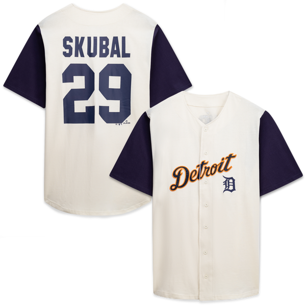 Detroit Tigers Cream/Navy Big & Tall Two-Color Fashion Jersey