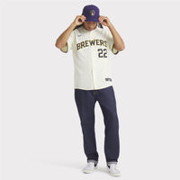 Christian Yelich Milwaukee Brewers Baseball Jersey, Sportswear Jersey Shirt, Lightweight Athletic Jersey, Casual Gift for Men, Style 200251770
