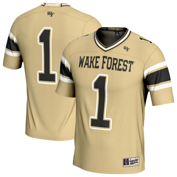 #1 Wake Forest Demon Deacons Lightweight Football Fashion Jersey - Gold
