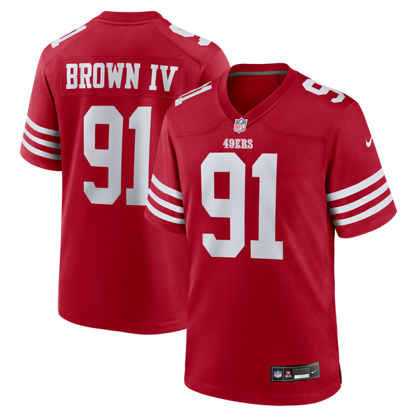 San Francisco 49ers Earnest Brown IV Scarlet Team Game Jersey