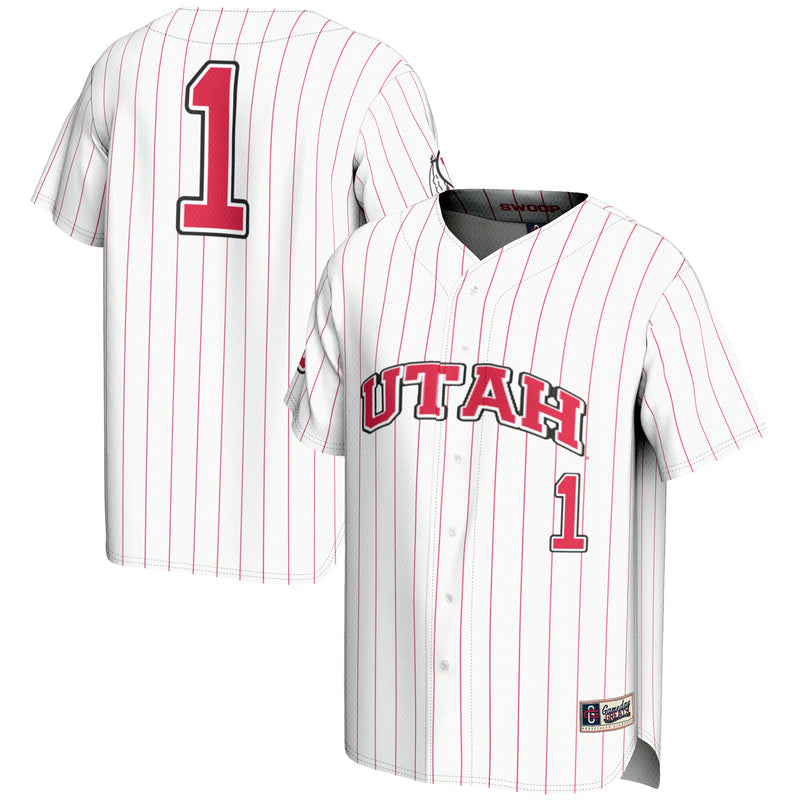 Utah Utes Baseball Jersey, White Fashion Lightweight Sportswear Jersey Shirt, Lightweight Breathable Athletic Jersey, Casual Gift for Men