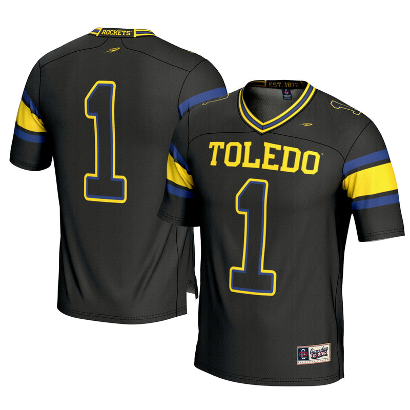 Toledo Rockets Football Jersey, Black Sportswear Jersey Shirt, Lightweight Breathable Athletic Jersey, Casual Gift for Men