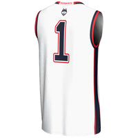 UConn Huskies Basketball Jersey, White Lightweight Sportswear Jersey Shirt, Sleeveless Athletic Tank Jersey, Casual Gift for Men, Style 5281268