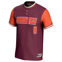 Virginia Tech Hokies Softball Jersey, Maroon Fashion Sportswear Jersey Shirt, Lightweight Breathable Athletic Jersey, Casual Gift for Men