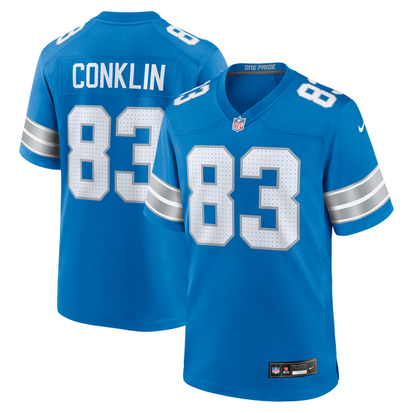 Detroit Lions Tyler Conklin Blue Team Game Jersey