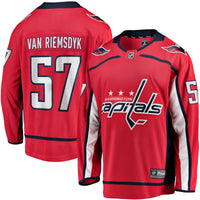 Trevor van Riemsdyk Washington Capitals Hockey Jersey, Red Sportswear Jersey Shirt, Long Sleeve Hockey Sweater Jersey, Casual Gift for Men