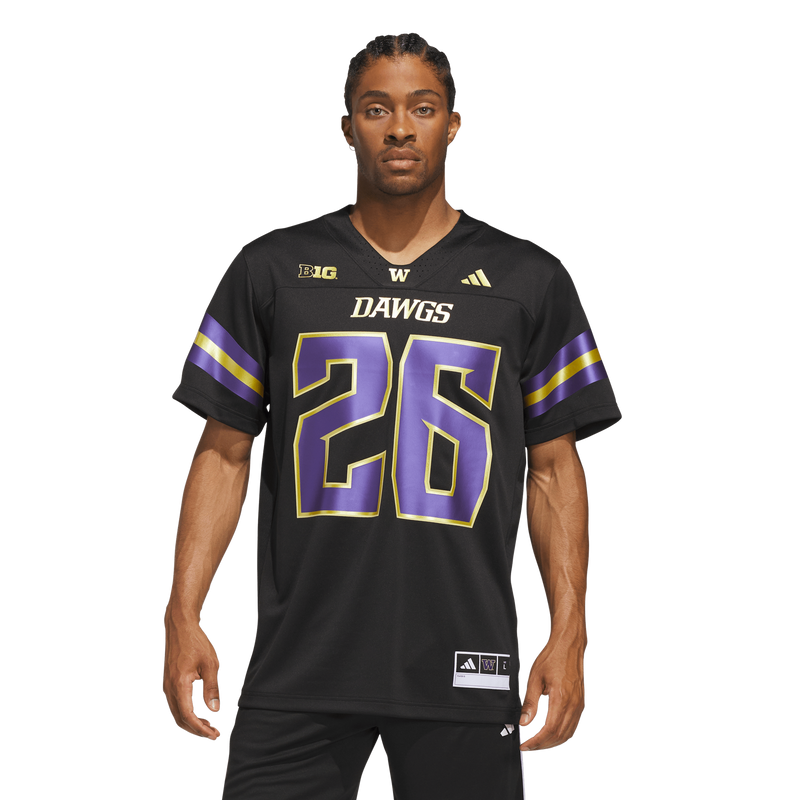 Washington Huskies Football Jersey, Black Sportswear Jersey Shirt, Lightweight Breathable Athletic Jersey, Casual Gift for Men, Style 203634201