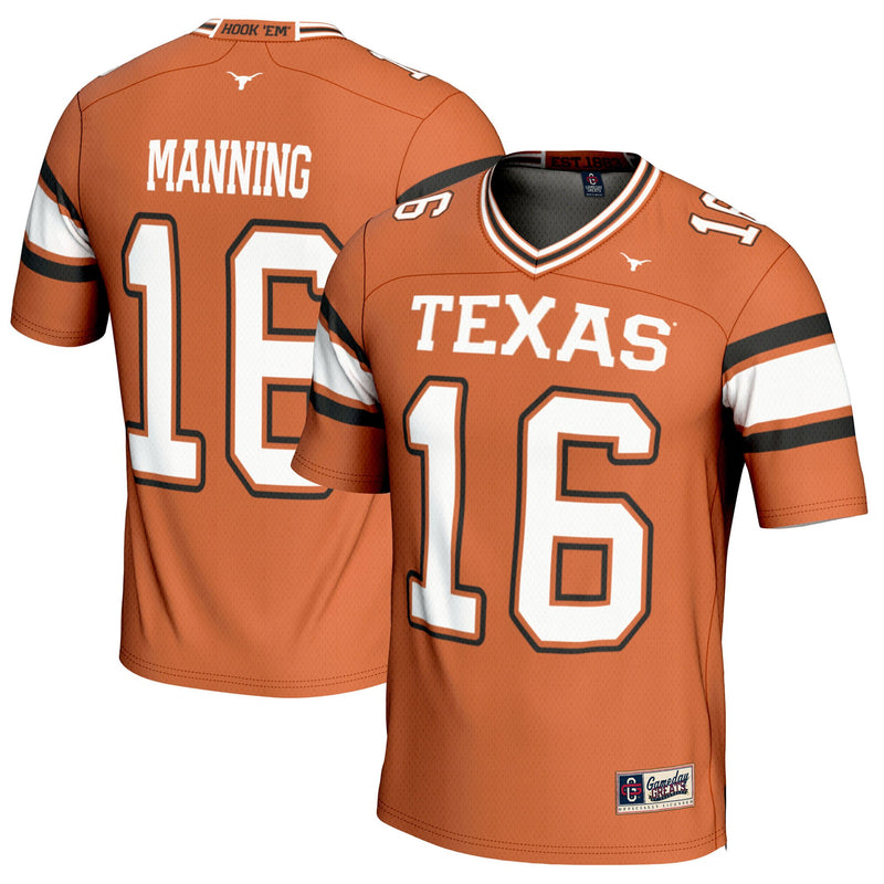Texas Longhorns Football Jersey, Orange Sportswear Jersey Shirt, Lightweight Breathable Athletic Jersey, Casual Gift for Men, Style 200667842