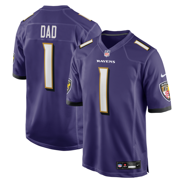 Baltimore Ravens Number 1 Dad Purple Game Jersey