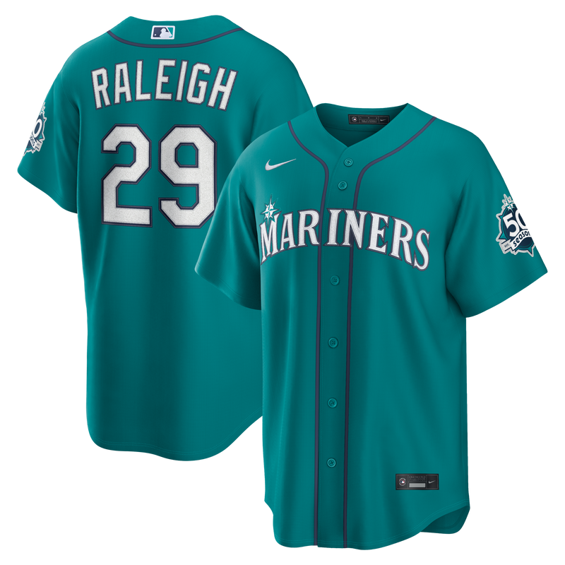 Cal Raleigh Seattle Mariners Baseball Jersey, Teal Sportswear Jersey Shirt, Lightweight Breathable Athletic Jersey, Casual Gift for Men