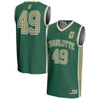 Charlotte 49ers Basketball Jersey, Green Lightweight Sportswear Jersey Shirt, Sleeveless Athletic Tank Jersey, Casual Gift for Men