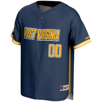 West Virginia Mountaineers Baseball Jersey, Navy Sportswear Jersey Shirt, Lightweight Breathable Athletic Jersey, Casual Gift for Men