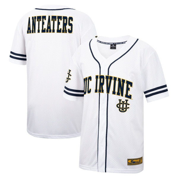 White UC Irvine Anteaters Free Spirited Mesh Button-Up Baseball Jersey