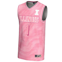 Illinois Fighting Illini Basketball Jersey, Pink Lightweight Sportswear Jersey Shirt, Sleeveless Athletic Tank Jersey, Casual Gift for Men
