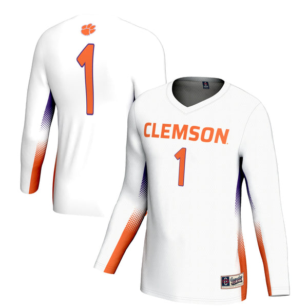 #1 Clemson Tigers Lightweight Volleyball Jersey - White