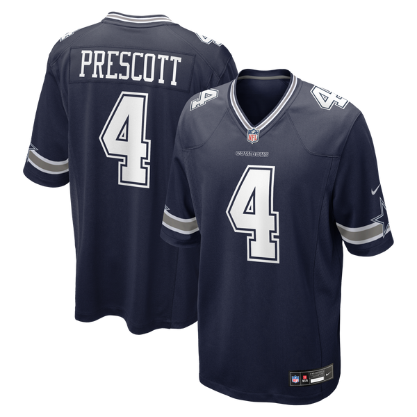 Dallas Cowboys Dak Prescott Navy Game Team Jersey