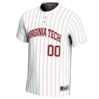Virginia Tech Hokies Softball Jersey, White Lightweight Sportswear Jersey Shirt, Lightweight Breathable Athletic Jersey, Casual Gift for Men