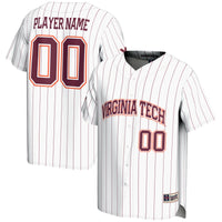 Virginia Tech Hokies Baseball Jersey, White Lightweight Sportswear Jersey Shirt, Lightweight Breathable Athletic Jersey, Casual Gift for Men