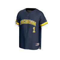 Michigan Wolverines Baseball Jersey, Navy Sportswear Jersey Shirt, Lightweight Breathable Athletic Jersey, Casual Gift for Men, Style 202658918