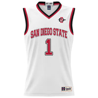 San Diego State Aztecs Basketball Jersey, White Fashion Sportswear Jersey Shirt, Sleeveless Athletic Tank Jersey, Casual Gift for Men
