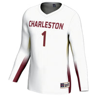 Charleston Cougars Volleyball Jersey, White Lightweight Sportswear Jersey Shirt, Lightweight Breathable Athletic Jersey, Casual Gift for Men