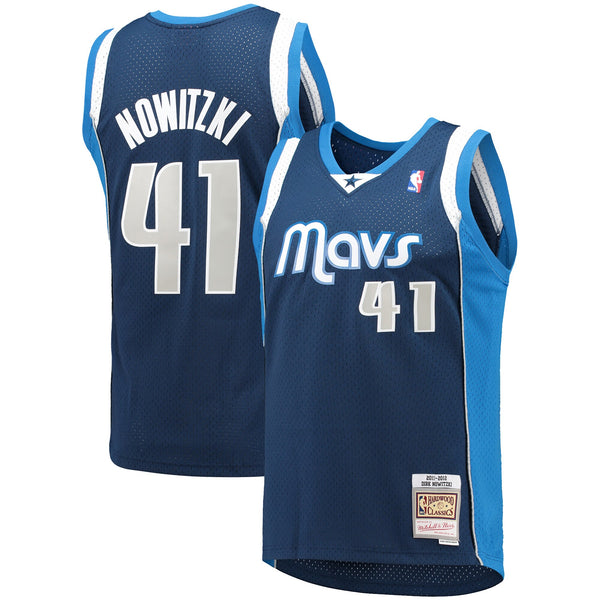 Dirk Nowitzki Navy Dallas Mavericks 2011/12 Hardwood Classics Swingman Jersey