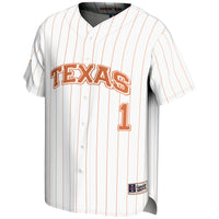 Texas Longhorns Lightweight Baseball Jersey, White Sportswear Jersey Shirt, Lightweight Breathable Athletic Jersey, Casual Gift for Men