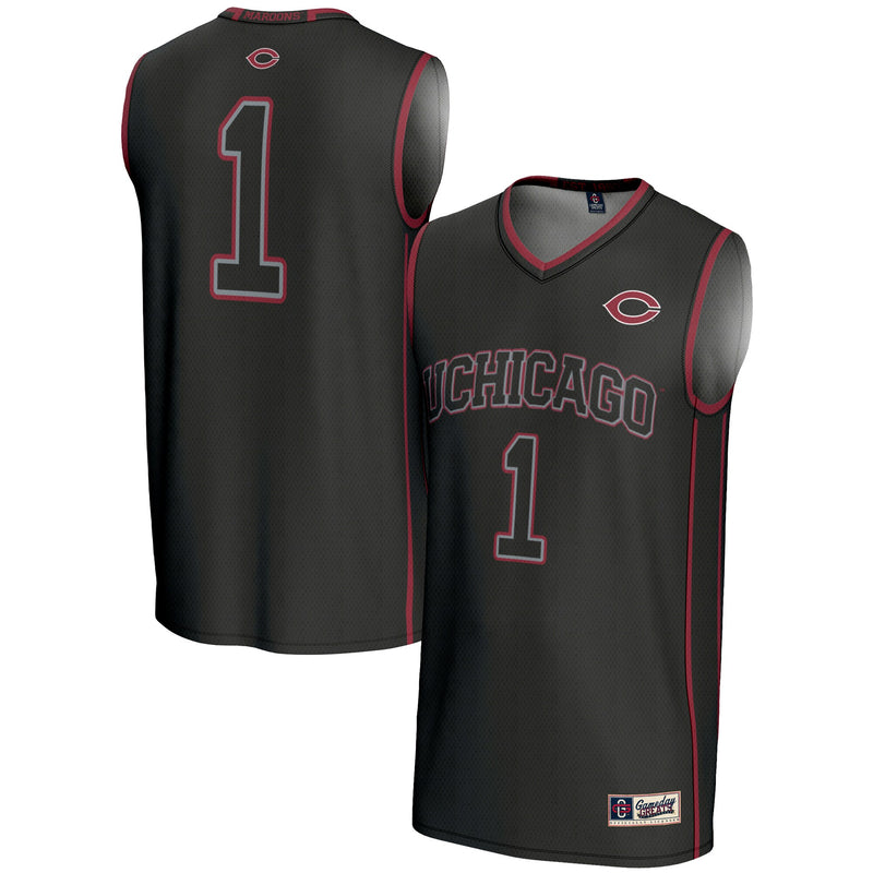 UChicago Maroons Basketball Jersey, Black Lightweight Sportswear Jersey Shirt, Sleeveless Athletic Tank Jersey, Casual Gift for Men