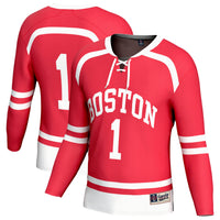 Boston University Hockey Jersey, Scarlet Sportswear Jersey Shirt, Long Sleeve Hockey Sweater Jersey, Casual Gift for Men, Style 203936225